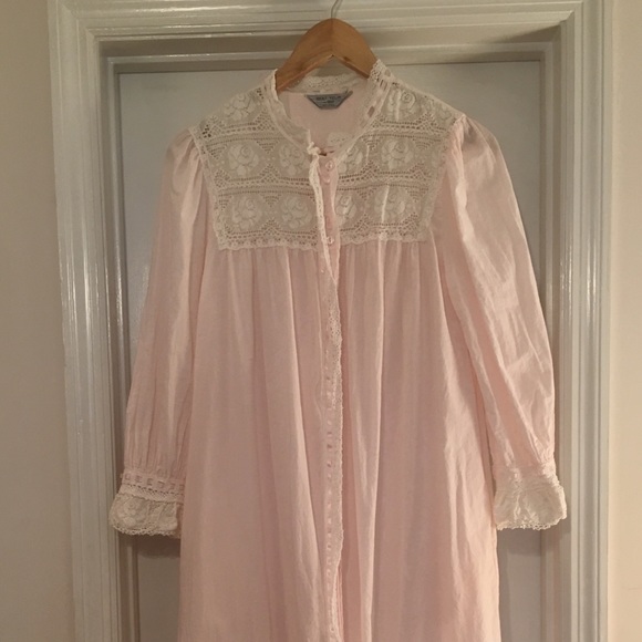 Vintage Pink Cotton Gown Robe S